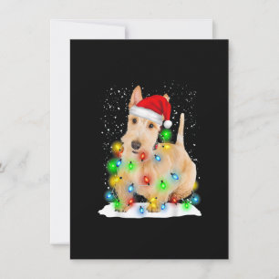 Santa Scottish Terrier Christmas Light Pajama Dog Einladung