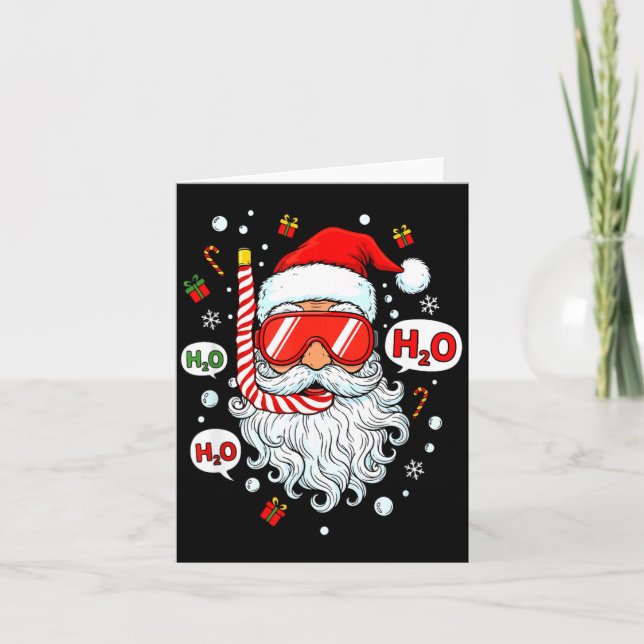 Santa Scuba Diving Equipment Funny Scuba Diver Chr Karte (Vorderseite)