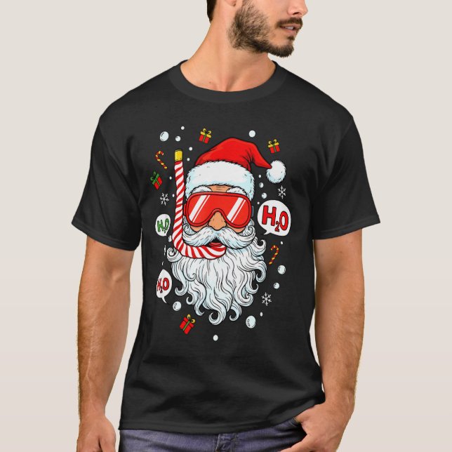 Santa Scuba Diving Equipment Funny Scuba Diver Chr T-Shirt (Vorderseite)