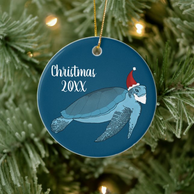 Santa Sea Turtle Ornament (Baum)