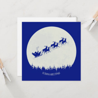 Santa & sein Rentier Flache Weihnachtskarte Karte