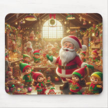 Santa + Seine Elfen an einem dicken Weihnachtsfeie