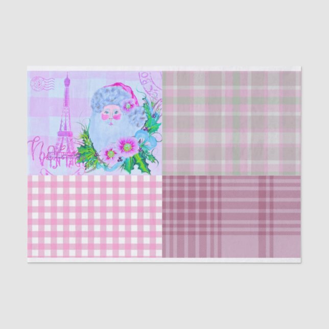 Santa Shabby Chic Tissue Paper for Crafting & DIY Seidenpapier (Vorderseite)