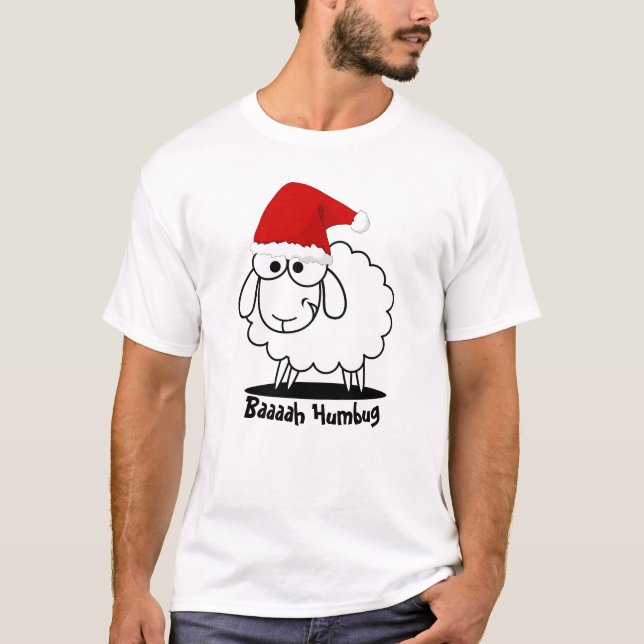 Santa Sheep Bah Humbug T-Shirt (Vorderseite)