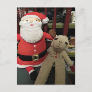 Santa & Sheep Feiertagspostkarte