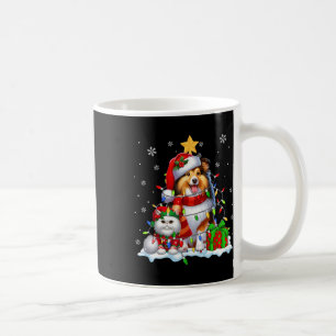 Santa Sheltie mit Elf Cat Weihnachtsleuchten Besit Kaffeetasse