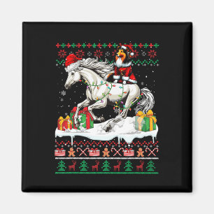 Santa Sheltie Reiten Weihnachten Weihnachten Magnet
