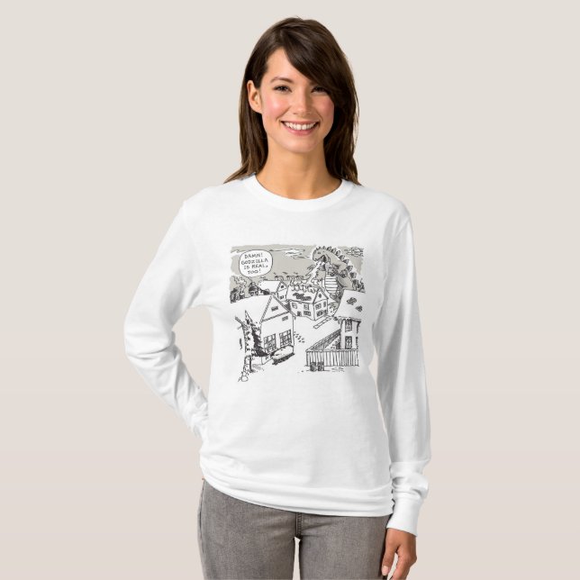 Santa Showfrauen weißes, langärmeliges Shirt (Vorne ganz)