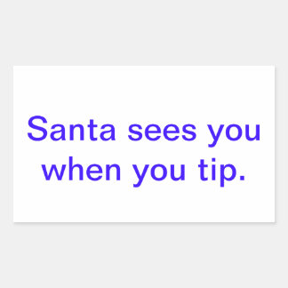 santa sieht dich, wenn du tippst. rechteckiger aufkleber