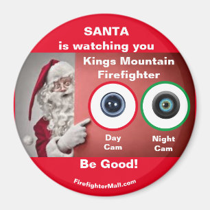 SANTA sieht dir Kings Moutain Feuerwehrmann zu Magnet