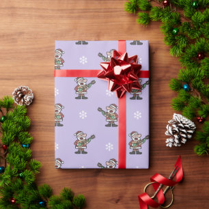 Santa singend geschenkpapier