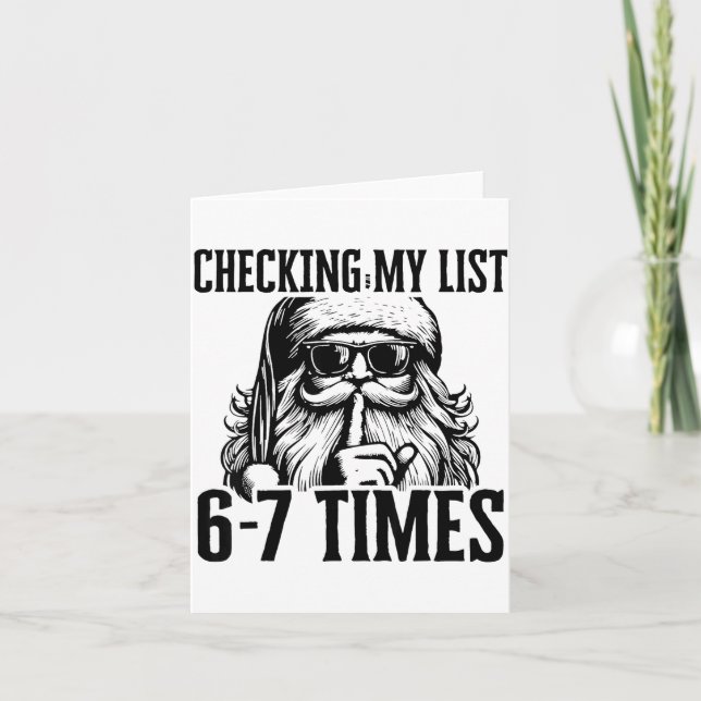 Santa Six Seven 6 7 Meme Funny Christmas Holiday H Karte (Vorderseite)