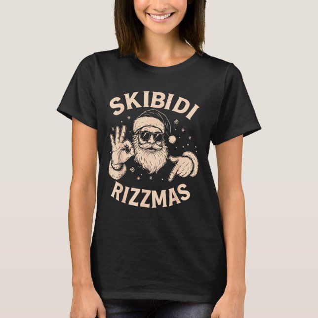 Santa Six Seven Meme 67 Hands Sign Rizz Skibidi Ri T-Shirt (Vorderseite)