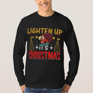 Santa Skateboard Weihnachten Lustiges Skate T-Shirt