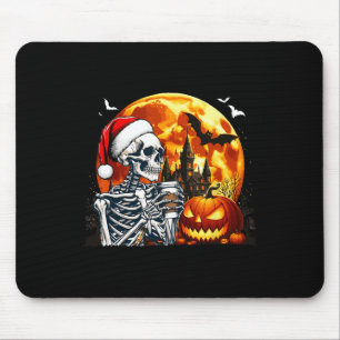 Santa Skeleton Trinkkaffee Halloween Pu Mousepad