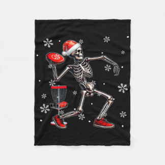Santa-Skelett spielt Disc-Golf-Weihnachtsmann-Spie Fleecedecke