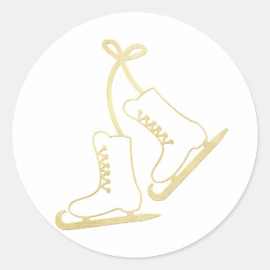 Santa Ski Boots Klassischer Rundaufkleber Runder Aufkleber