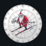 Santa Ski Dartboard Dartscheibe<br><div class="desc">Weihnachts-Dart-Boards für Skifahrer und Dart-Spieler,  die an Weihnachten eine gute Zeit verbringen möchten. Santa Skiing ist die Original Cartoon-Kunst von Steamy Raimon.</div>