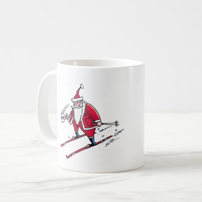 Santa Skiing Tasse (Vorderseite Links)