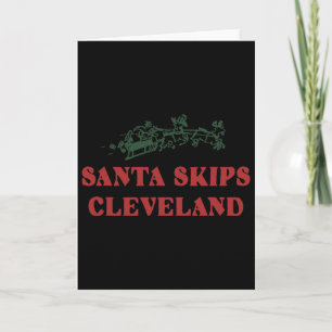 Santa Skips Cleveland Santa Reindeer Xmas Christma Karte
