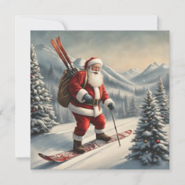 Santa Skis-Flachkarte