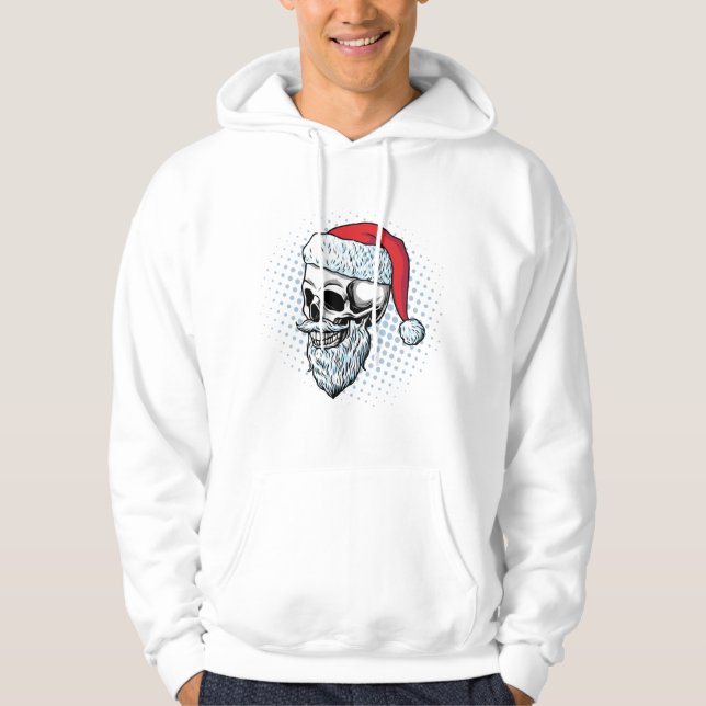 Santa Skull Claus: Festes Fusion T-Shirt Hoodie (Vorderseite)
