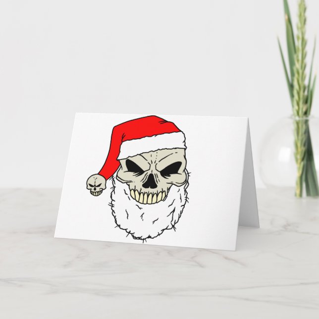 Santa Skull Feiertagskarte (Vorderseite)