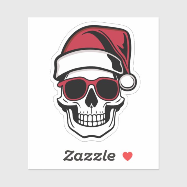 Santa skull Goth Weihnachten Aufkleber (Blatt)