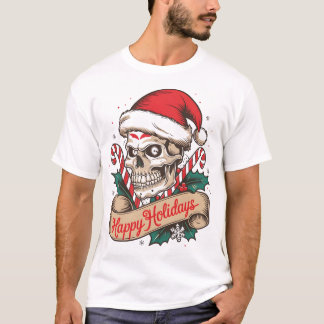 💀 🎅 Santa Skull Holiday T-Shirt 🎄 ❄️