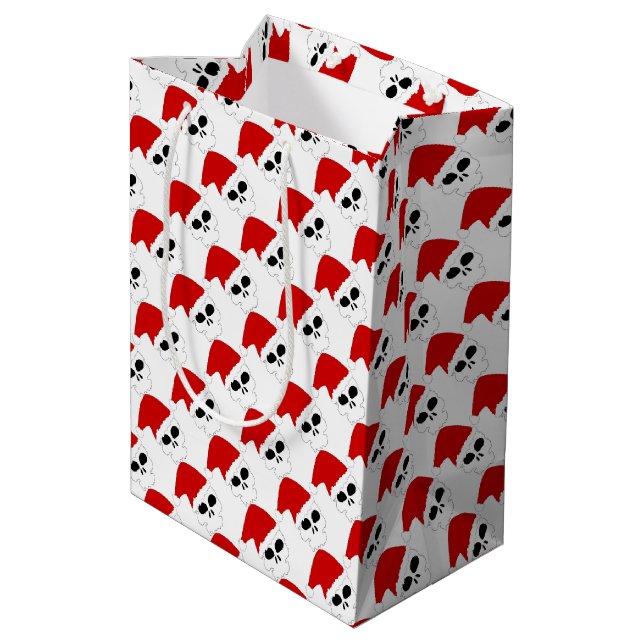 Santa Skulls Mittlere Geschenktüte (Rückseite Schrägansicht)