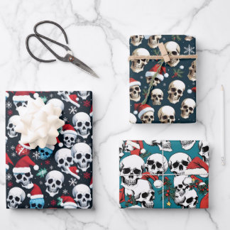 Santa Skulls Weihnachten Geschenkpapier Set