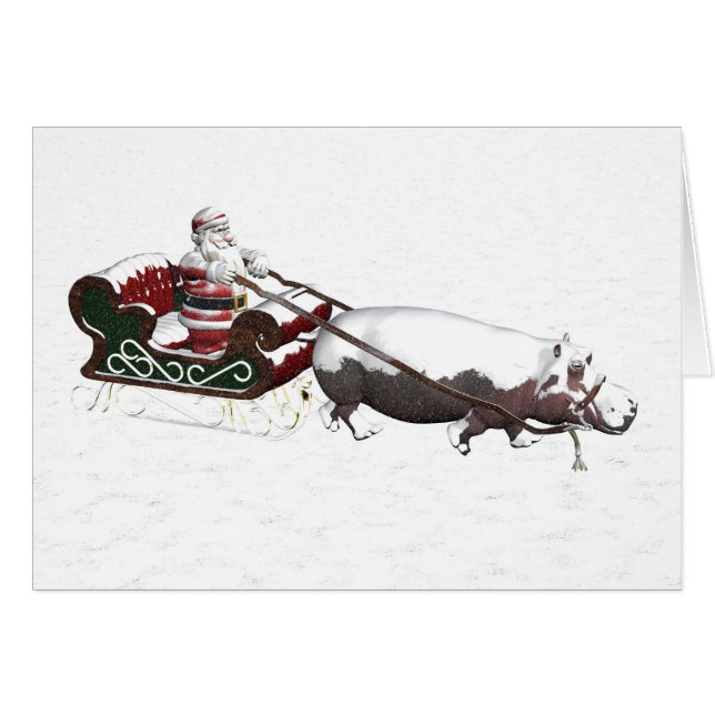 Santa Sled Pulled By Hippopotamus (Vorderseite (Horizontal))