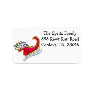 Santa Sleigh Address Labels Adressaufkleber