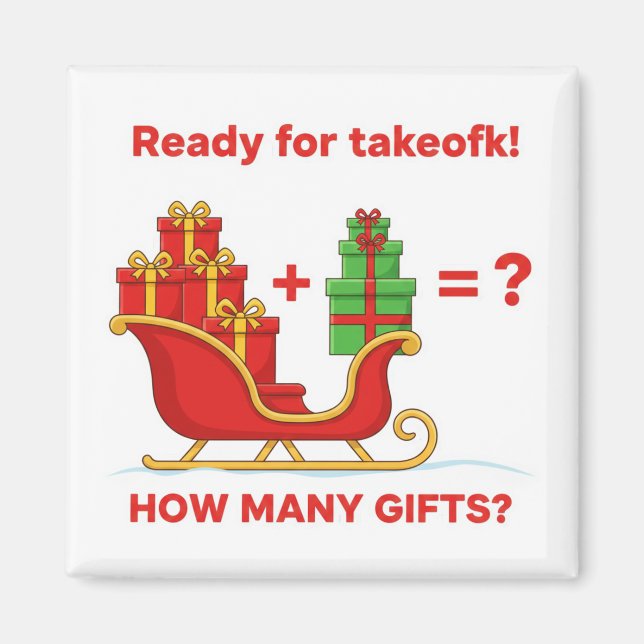 Santa Sleigh Christmas Gifts Math Addition Game Ma Magnet (Vorne)