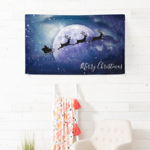 Santa Sleigh Fantasy Galaxy Weihnachtsabend Himm Banner