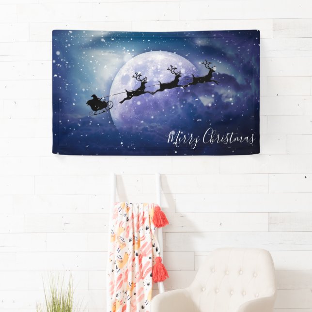 Santa Sleigh | Fantasy Galaxy Weihnachtsabend Himm Banner (Insitu)