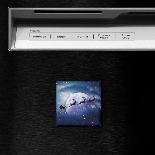 Santa Sleigh | Fantasy Galaxy Weihnachtsabend Himm Magnet (Von Creator hochgeladen)