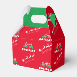 Santa Sleigh Holiday Red Favor Box Geschenkschachtel