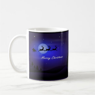 Santa Sleigh Moon Frohe Weihnachten Kaffeetasse