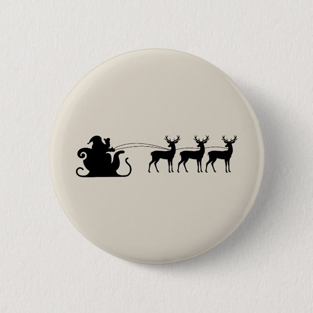 Santa sleigh reindeer button (Vorderseite)