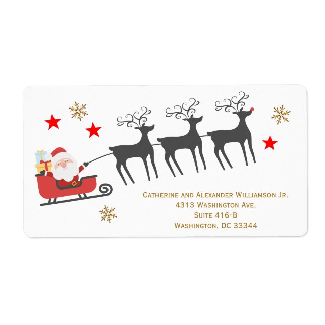 Santa Sleigh Reindeer Rudolph Weihnachtsschnee Gro (Vorne)