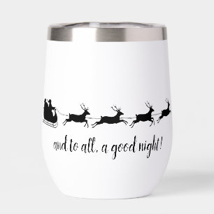 Santa Sleigh Rentier Design Thermal Wine Tumbler