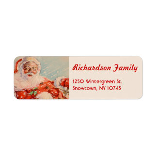 Santa Sleigh Ride Rücksendeadressen-Aufkleber