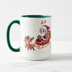 Santa Sleigh Ride Weihnachtsgeschenk für Kinder Tasse