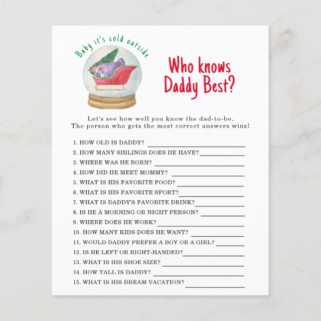 Santa sleigh - Spiel Wer Daddy am besten kennt (Vorderseite)