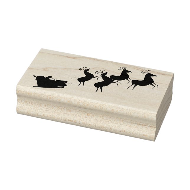 Santa Sleigh und Reindeer Gummistempel (Stempel)
