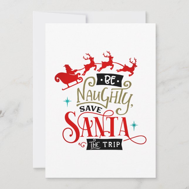 Santa Sleigh und Reindeer Weihnachten (Vorderseite)