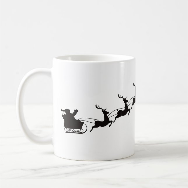 Santa Sleigh und Rentier Kaffeetasse (Links)