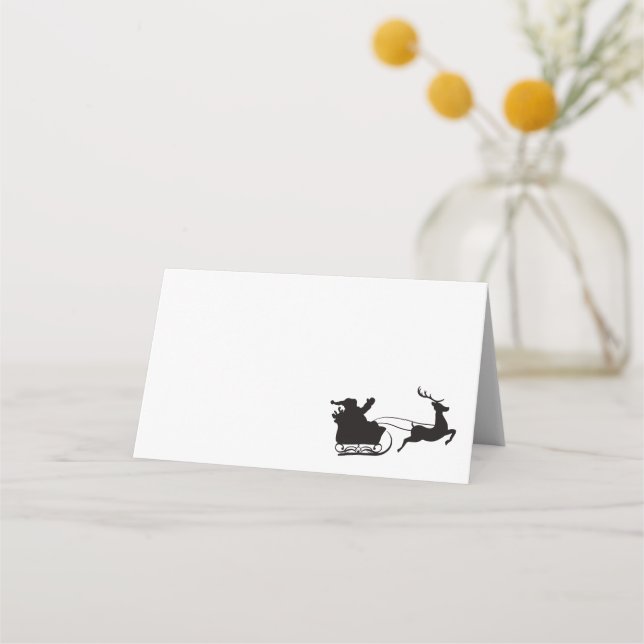 Santa Sleigh und Rentier Platzkarte (Vorderseite)