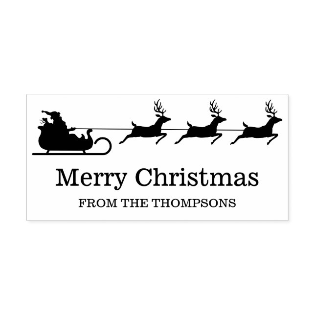 Santa Sleigh und Rentiere mit benutzerdefiniertem  Permastempel (Design)